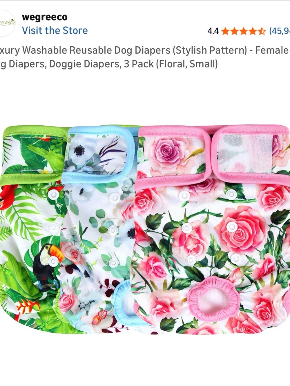 🌹 Dog Reusable Cloth Diaper Cover - Purple, Pink, Green Options size M - Picture 4 of 6